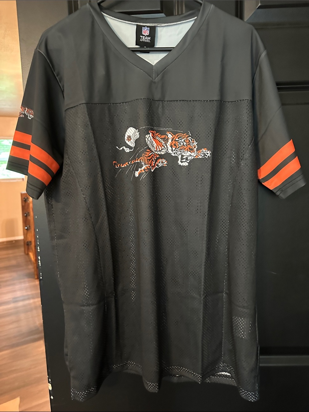 NFL Cincinnati Bengals Black and Orange Mesh Football Jersey